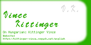 vince kittinger business card